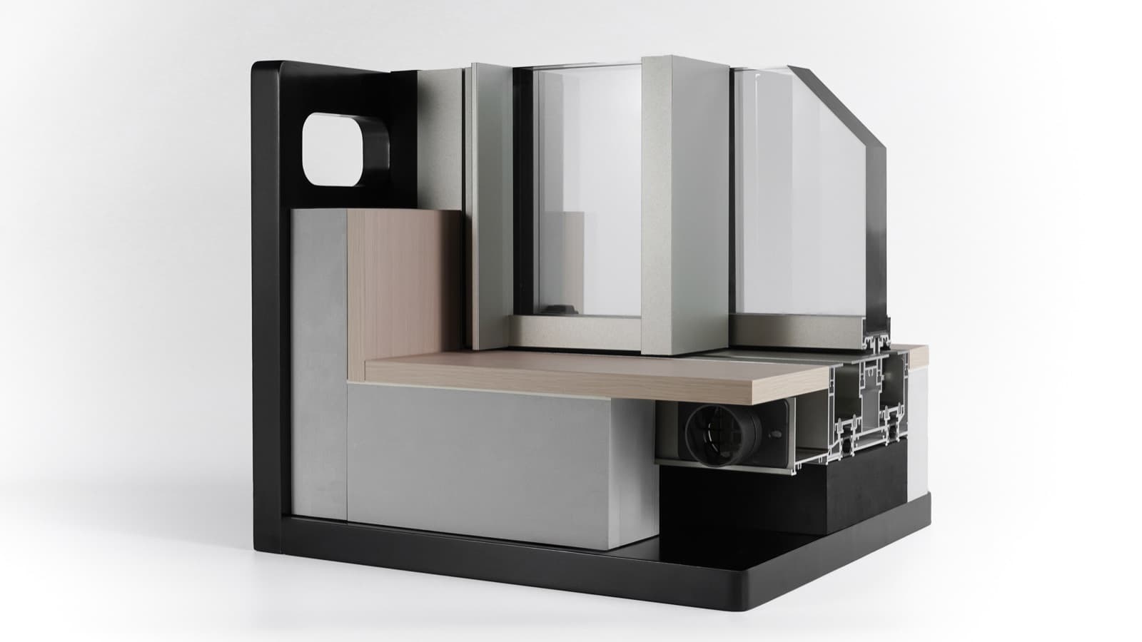 System 190 corner section with lift-slide sill